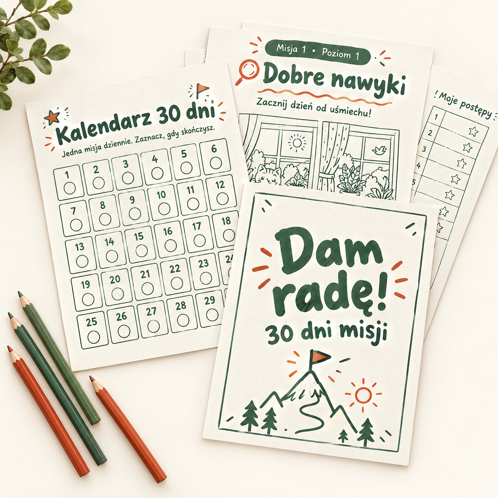 „Dam radę!” – plan krótkich misji do druku (6–9 lat)